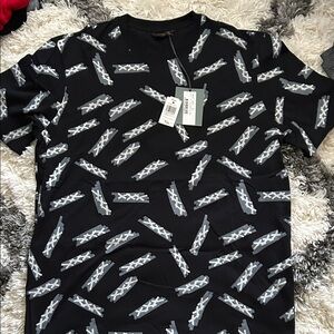 NWT! Ermenegildo Zegna Couture Black Patterned Men's Shirt